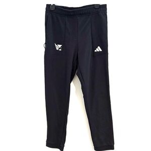 Adidas Men’s Size M Black Joggers with White Accents